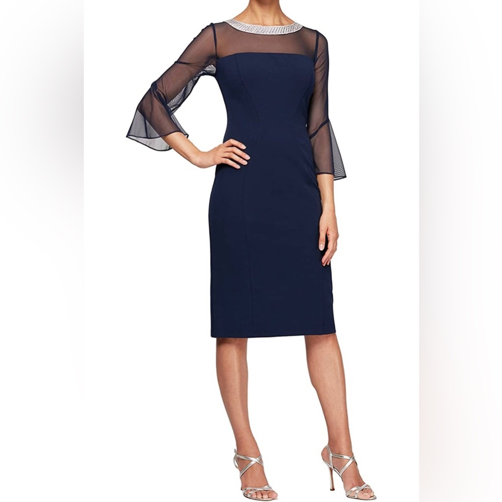 Alex Evenings navy blue gorgeous dress, new with tags